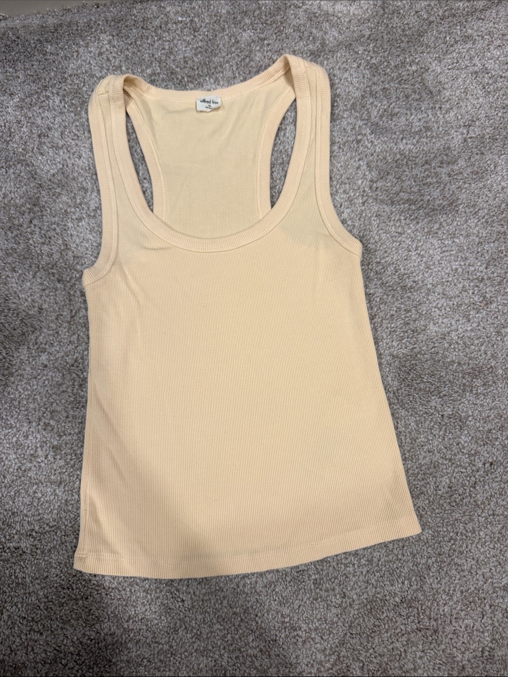 Aritzia Wilfred free yellow Ribbed Racerback Tank Top